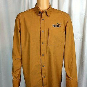 PUMA Mens Athletic Button Down Long Sleeve Shirt.